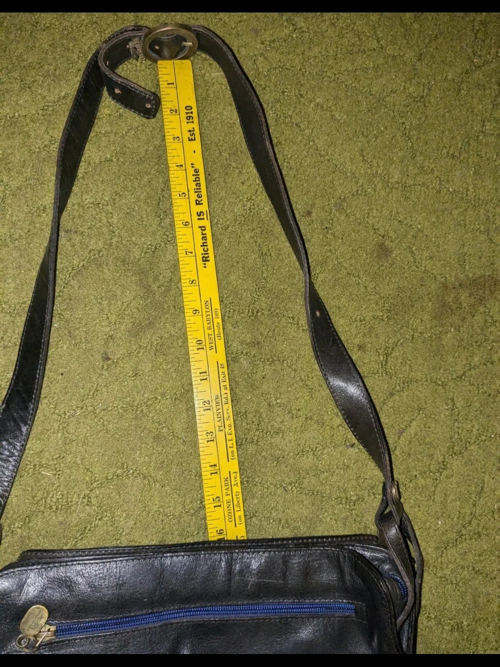 Black Leather Crossbody Messenger Bag By Malusardi